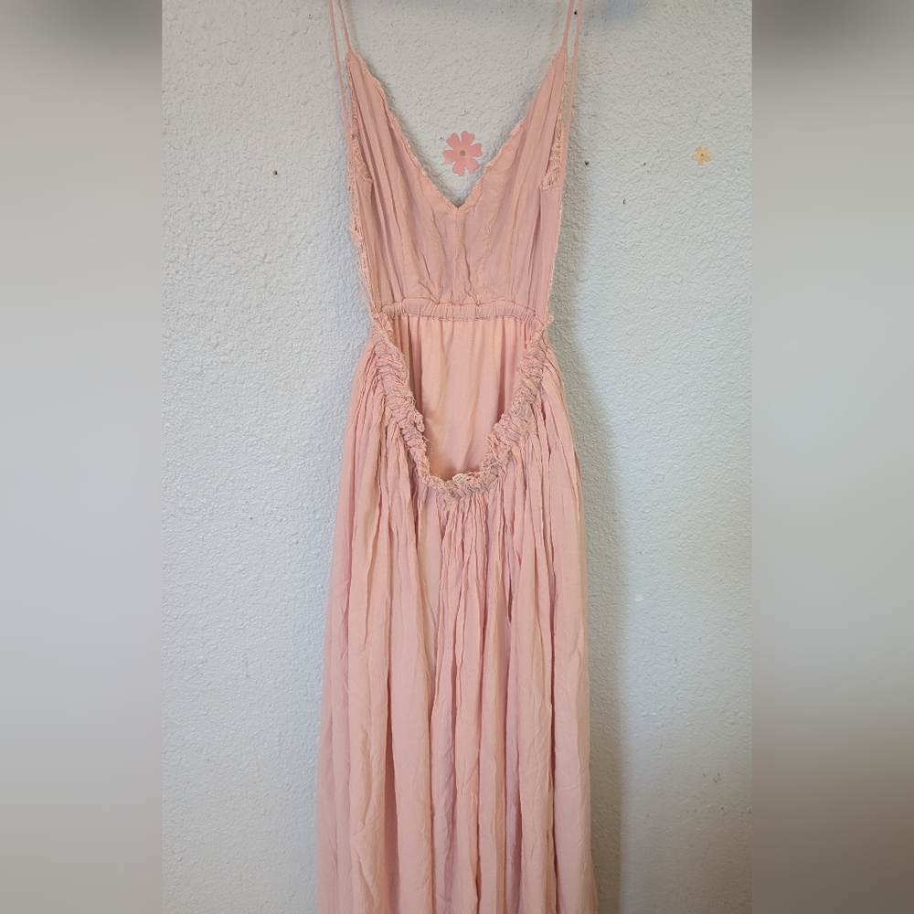L ' ATISTE Lace Pink Maxi Open Back Dress - Picture 5 of 8
